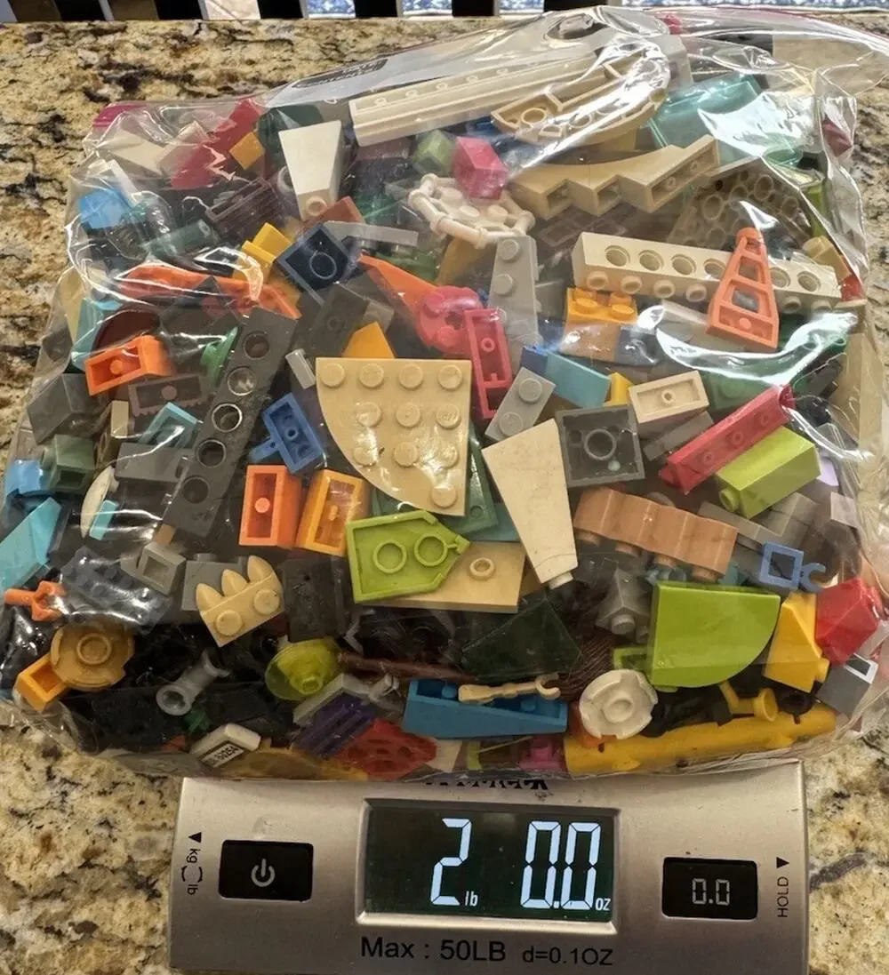 2 TWO POUNDS2 lbs Mixed LEGO Lot Authentic Bricks Parts & Pieces Cleaned Sorted